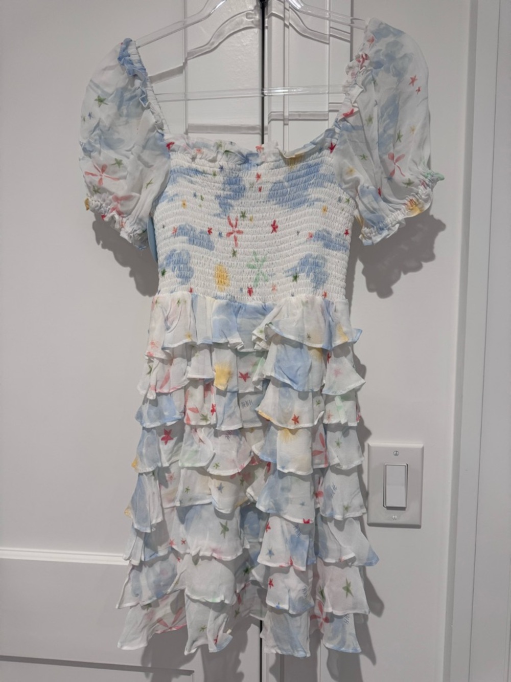 Hill House Pastel Floral Smocked Ruffle Dress